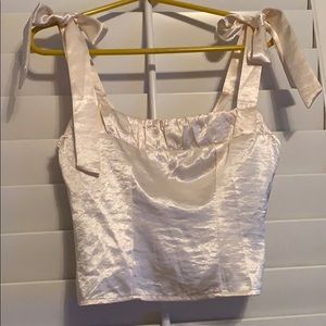 Silky tank with strap bows